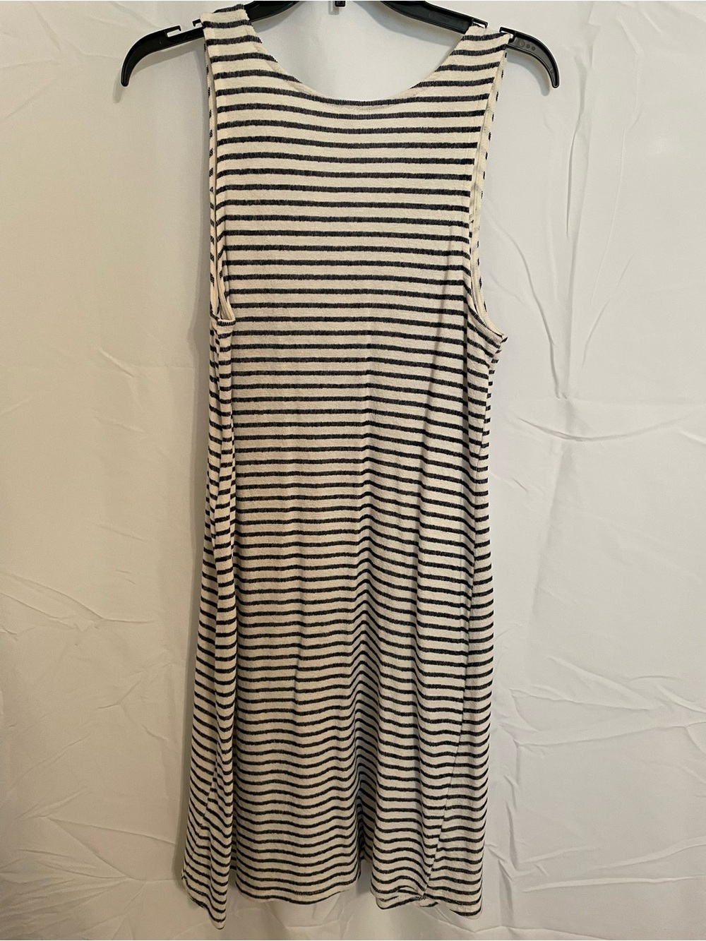 Striped Sleeveless Midi Dress - Black & White